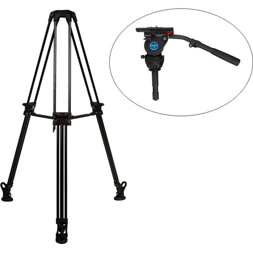 E-Image 2-Stage Aluminum Tripod Kit with Benro H8 Video Head