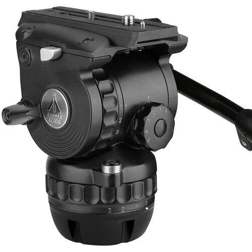E-Image GH06F Pro Fluid Head with Flat & 75mm Ball Bases