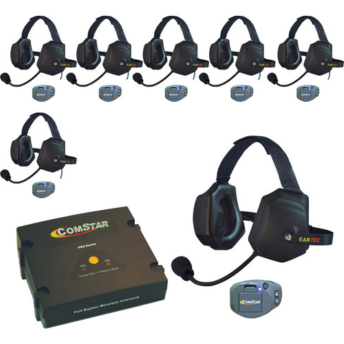Eartec ComStar Com-Center Intercom Kit with 7 Beltpacks & 7 Xtreme Headsets