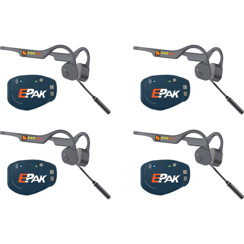 Eartec EP4LZ Evade E-PAK 4-Person Intercom System with Lazer-Pro Headsets (2.4 GHz)