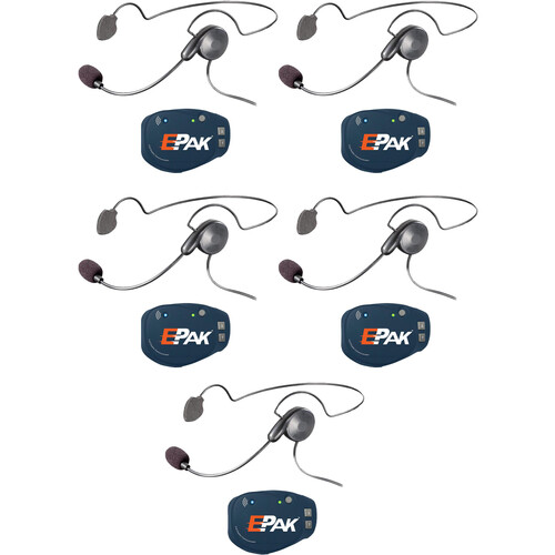 Eartec EP5CYB Evade E-PAK 5-Person Intercom System with Cyber Headsets (2.4 GHz)