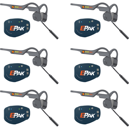 Eartec EP6LZ Evade E-PAK 6-Person Intercom System with Lazer-Pro Headsets (2.4 GHz)