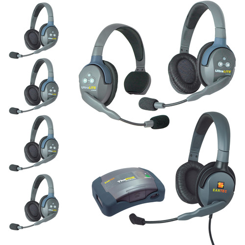 Eartec HUB715MXDEU UltraLITE 7-Person HUB Intercom System with Max 4G Double Headset (EU)