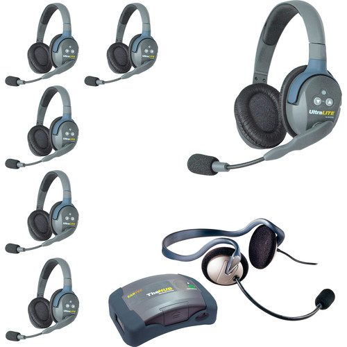 Eartec HUB7DMON UltraLITE 7-Person HUB Intercom System with Monarch Headset (USA)