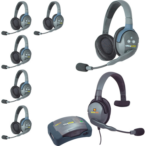 Eartec HUB7DMXS UltraLITE 7-Person HUB Intercom System with Max 4G Single Headset (USA)