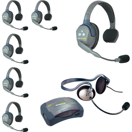 Eartec HUB7SMON UltraLITE 7-Person HUB Intercom System with Monarch Headset (USA)