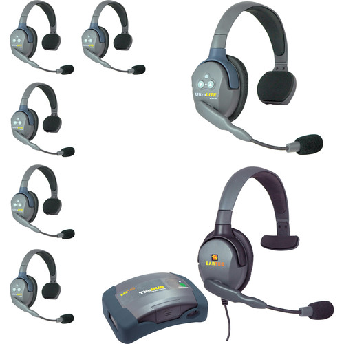 Eartec HUB7SMXS UltraLITE 7-Person HUB Intercom System with Max 4G Single Headset (USA)
