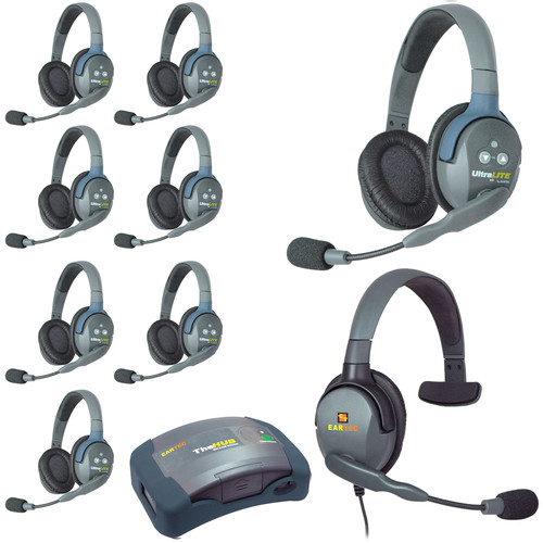 Eartec HUB9DMXS UltraLITE 9-Person HUB Intercom System with Max 4G Single Headset (USA)