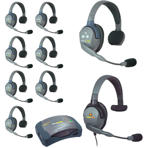 Eartec HUB9SMXS UltraLITE 9-Person HUB Intercom System with Max 4G Single Headset (USA)