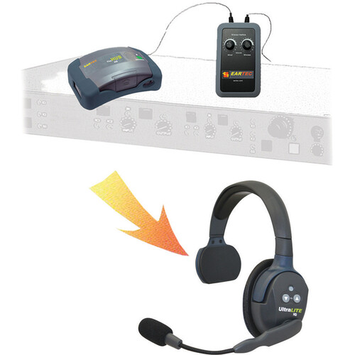 Eartec Wireless Full Duplex Headsets Add-On to Telex Wired Intercom (Two UltraLITE Single)
