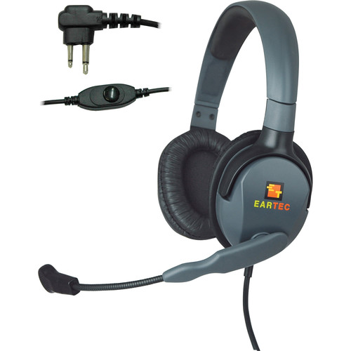 Eartec Max 4G Double Headset with Inline PTT and Motorola 2-Pin Connector