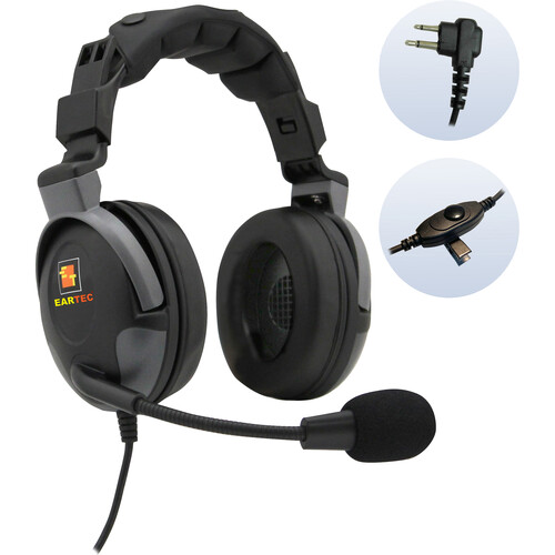Eartec ProLine Dual-Ear Wired Headset with 2-Pin Molded Connector for Motorola Systems