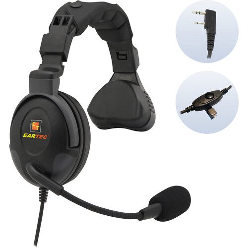 Eartec ProLine Single-Ear Wired Headset with 2-Pin Molded Connector for Kenwood Systems
