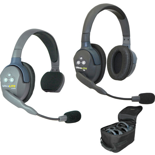 Eartec UltraLITE 2-Person Full-Duplex Wireless Intercom with 1 Single-Ear & 1 Dual-Ear Headset (1.9 GHz, AU)