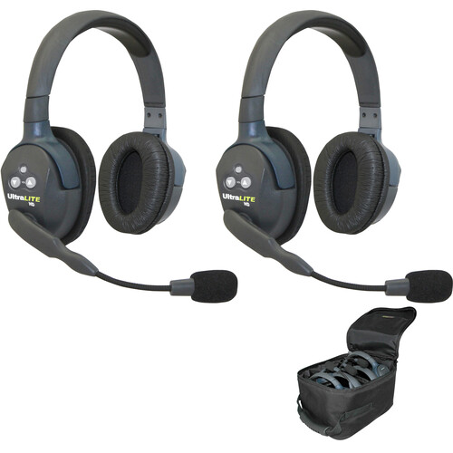 Eartec UltraLITE 3-Person Full-Duplex Wireless Intercom with 2 Single-Ear & 1 Dual-Ear Headsets (1.9 GHz, EU)