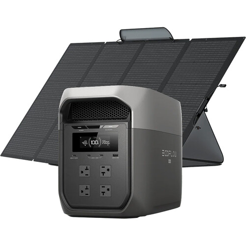 EcoFlow DELTA 3 Max Portable Power Station with 400W Solar Panel (Black)