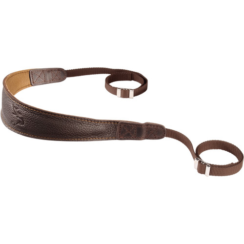 EDDYCAM Premium Camera Strap (Medium, Dark Brown/Natural with Natural Stitching)