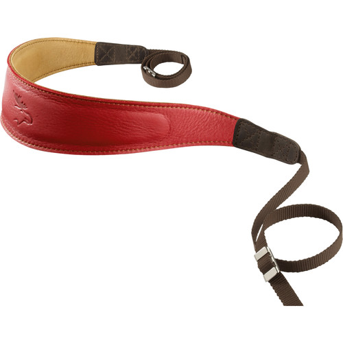 EDDYCAM Premium Camera Strap (Large, Red/Natural with Natural Stitching)