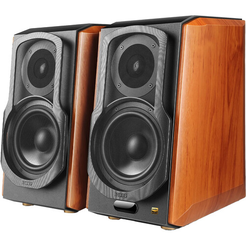 Edifier S1000W 2-Way Active Wireless Bookshelf Speakers (Brown, Pair)