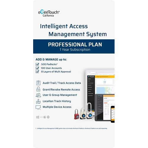 eGeeTouch Intelligent Access Management Software - Professional Plan (1-Year Subscription)