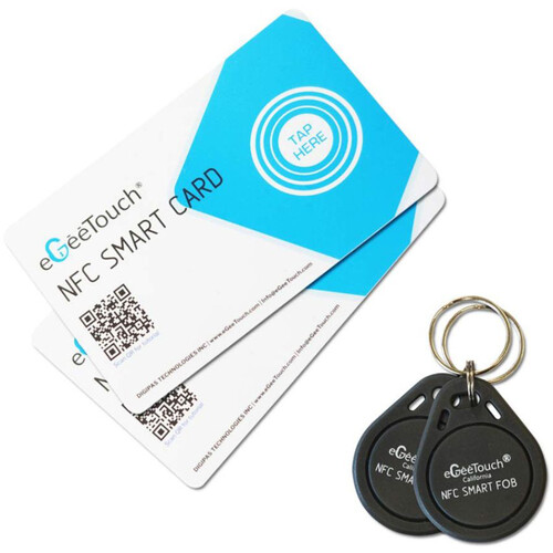 eGeeTouch Smart NFC Cards & Fobs (2 Fobs + 2 Cards)