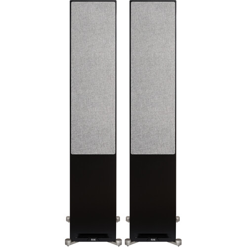 ELAC Debut Reference Three-Way Floorstanding Speaker (Black Baffle and Walnut Cabinet, Pair)