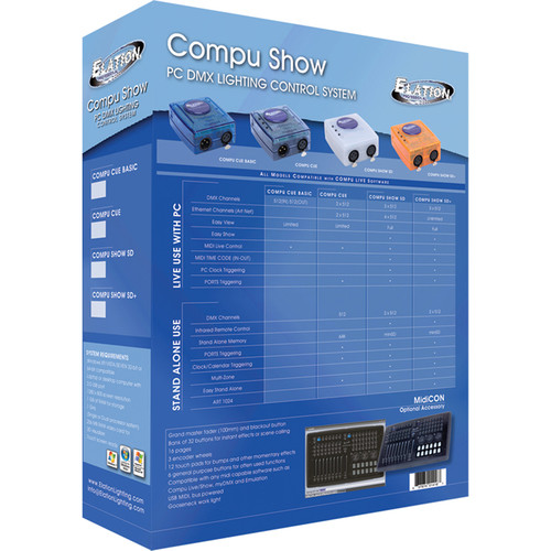 Elation Professional Compu Show Advanced DMX Control Software Application