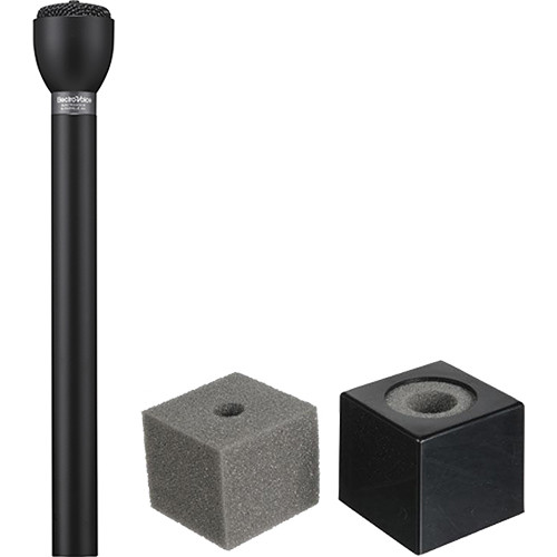 Electro-Voice 635L/B Omnidirectional Broadcast Mic with Auray Mic Flag Kit (Black)