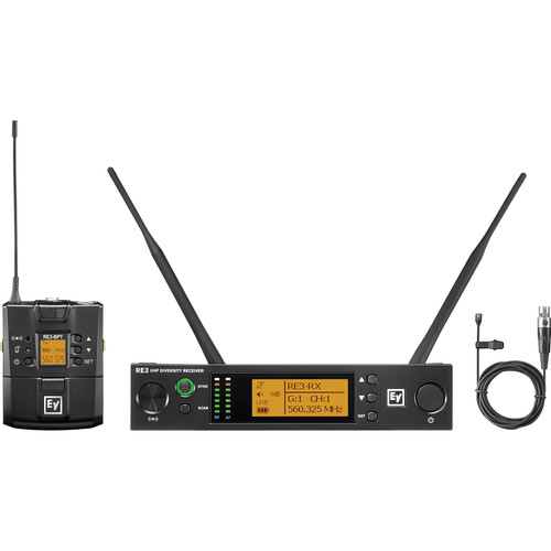 Electro-Voice RE3-BPOL Bodypack Wireless System with Omnidirectional Lavalier Mic (5L: 488 to 524 MHz)
