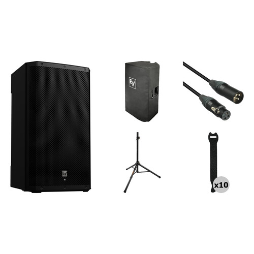 Electro-Voice ZLX-15P-G2 15" 2-Way 1000W Powered Loudspeaker Kit with Cover, Stand, and Cable (Single)
