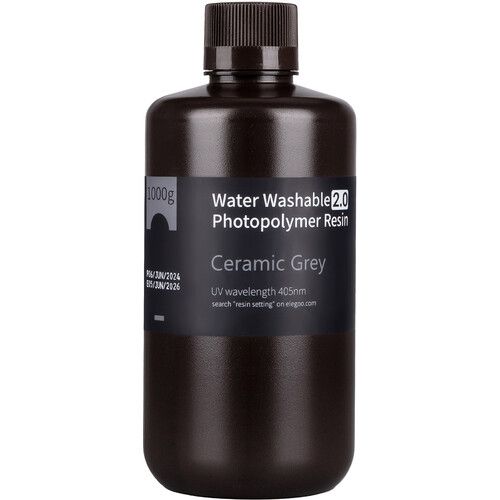 ELEGOO Water Washable Resin V2.0 (1kg Bottle, Gray)