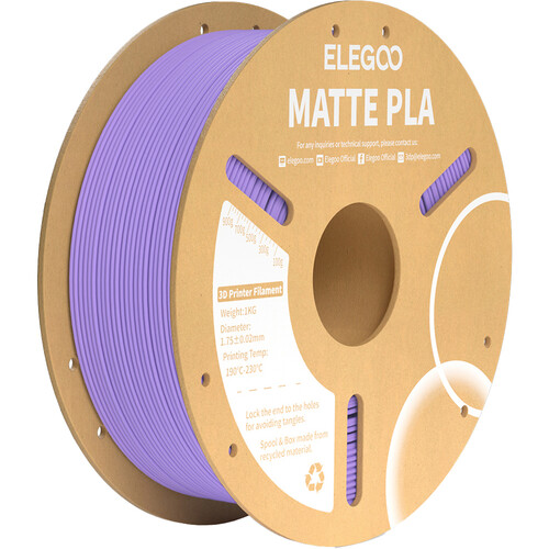 ELEGOO 1.75mm PLA Matte Filament Spool (1kg, Lavender Purple)