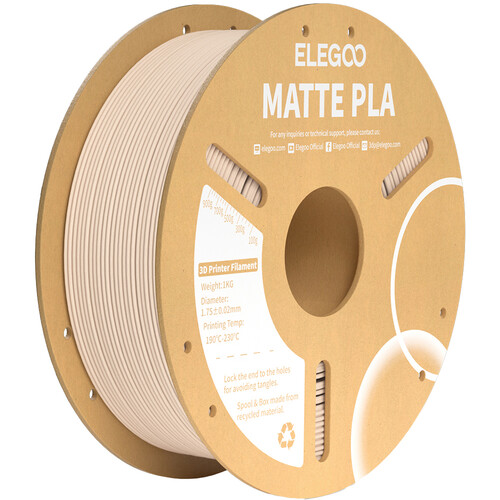 ELEGOO 1.75mm PLA Matte Filament Spool (1kg, Beige)