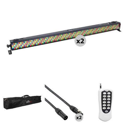 Eliminator Lighting Mega Bar RGBA EP Linear Bar Light Kit with Bag, Cables, and Remote (2-Pack)