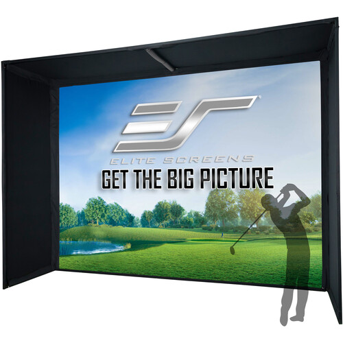 Elite Screens GSB13X10-IPW1145 GolfSim Bay Series Golf Impact Projection Screen with Frame Enclosure (10 x 13')