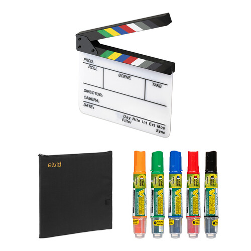 Elvid 7-Section Acrylic Production Slate with Soft Case & Dry-Erase Marker Kit