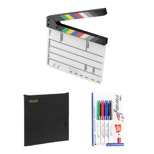 Elvid 9-Section Acrylic Production Slate with Soft Case & Dry-Erase Marker Kit