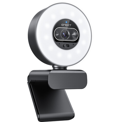 EMEET SmartCam S600L 4K Streaming Webcam with Built-in Ring Light