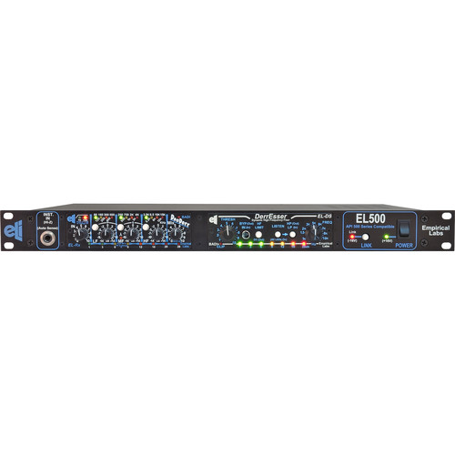EMPIRICAL LABS EL-Rx DocDerr and EL-DS DerrEsser Signal Processors with Horizontal EL500 Rack