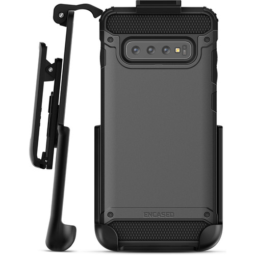 Encased Scorpio Series Case with Belt Clip Holster for Samsung Galaxy S10 (Black)