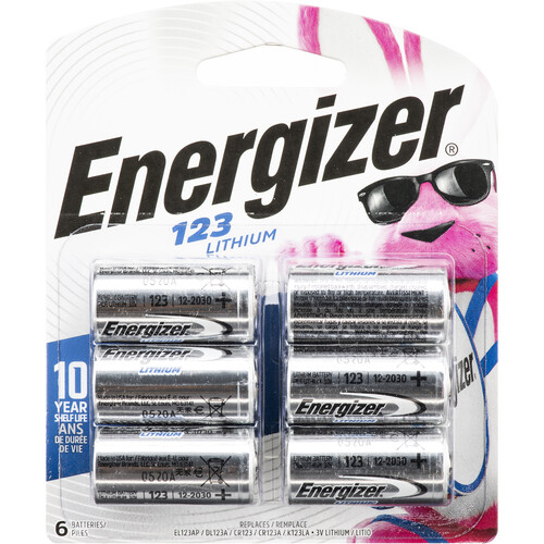 Energizer CR123 3V Lithium Batteries (6-Pack)
