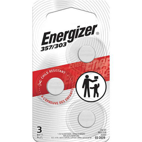 Energizer 357 Silver Oxide Button Cell Battery (3-Pack)