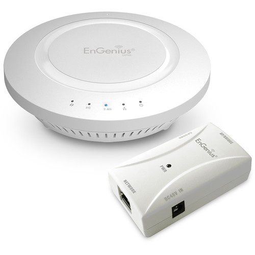 EnGenius EAP600 Wireless N600 Indoor Access Point Kit with EPE5818af Gigabit PoE Injector
