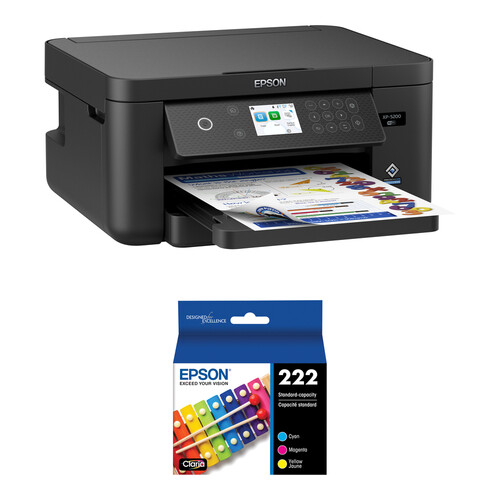 Epson Expression Home XP-5200 Wireless All-In-One Color Printer with Claria T222 Ink Cartridge Multi-Pack Kit