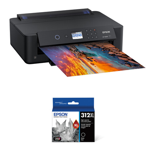 Epson Expression Photo HD XP-15000 Inkjet Printer with T312XL Black Claria Photo HD Ink Cartridge Kit