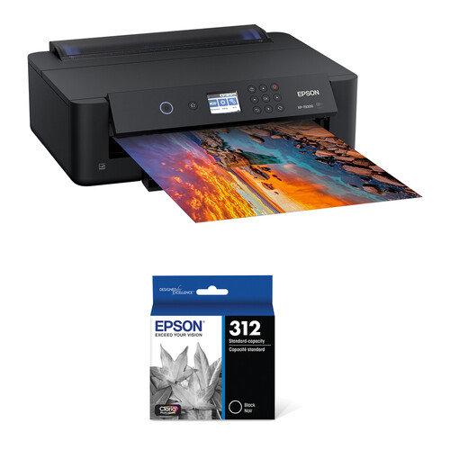 Epson Expression Photo HD XP-15000 Inkjet Printer with T312 Black Claria Photo HD Ink Cartridge Kit