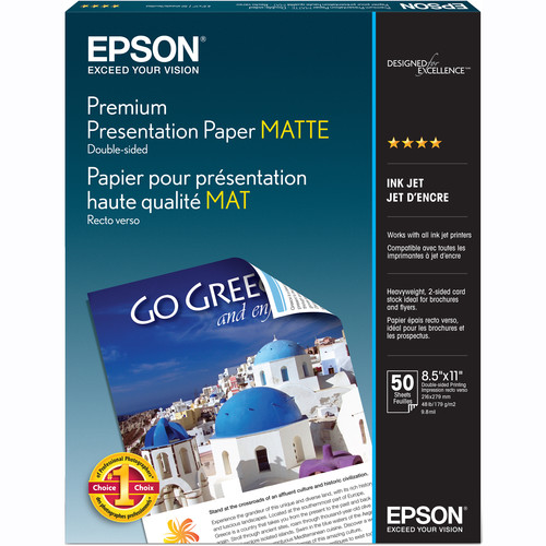Epson Premium Presentation Paper Matte Double-Sided (8.5 x 11", 2 x 50-Pack)