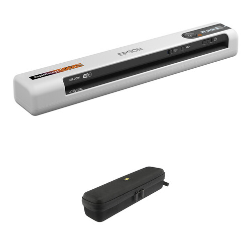 Epson RapidReceipt RR-70W Wireless Mobile Receipt & Color Document Scanner with Ruggard EVA Case Kit