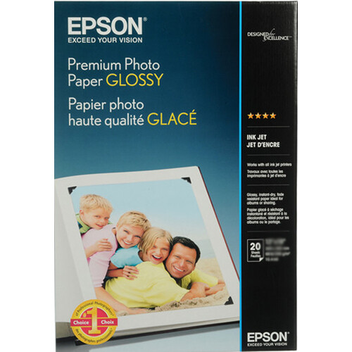 Epson Premium Photo Paper Glossy (4 x 7.1", 20 Sheets)