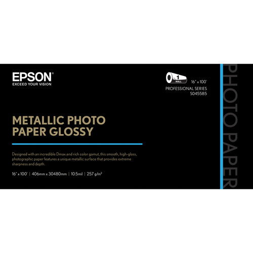 Epson Metallic Photo Paper Glossy (16" x 100', 1 Roll)